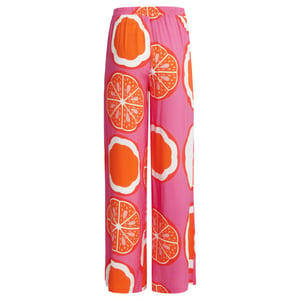 Smashed Lemon 25027 wide-leg broek met fruitprint |