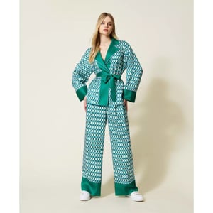 Twin-set Pantalone 10029 bic. t. new poi/green flag