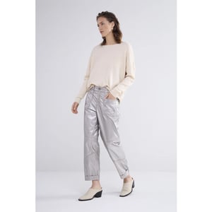 Summum 4s2693-12105 loose tapered pants foil coated