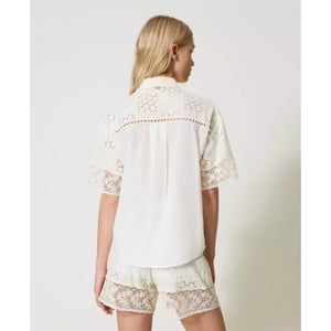 Twin-set Broderie anglaie hort h macramé lace