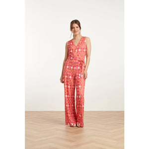 Smashed Lemon 25025 v-hals jumpsuit met grafische fruitprint |