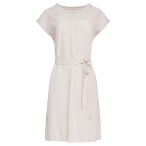 Smashed Lemon 24087 loose linnen jurk met v-halsriem |