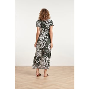 Smashed Lemon 24147 stretch zomerjurkarmy green aztec print |