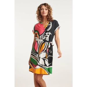 Smashed Lemon 24151 zomerjurk met abstracte bloemenprint |