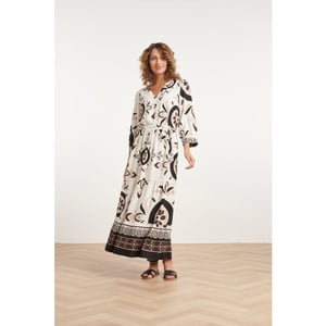 Smashed Lemon 24055 maxi jurk met diepe v-hals |
