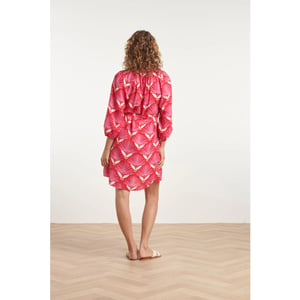 Smashed Lemon 24067 retro bloemenprint jurk met knielengte |