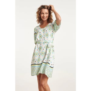 Smashed Lemon 24072 zomerjurk met korte pofmouwenv-hals |