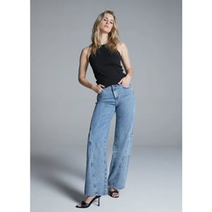 Homage to Denim Homage farrah jeans straight leg zijzakken