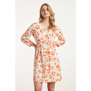 Smashed Lemon 25163 korte jurk met perzik dierenprint |