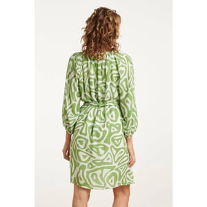 Smashed Lemon 25005 crinkle jurk met lichtte abstracte print |