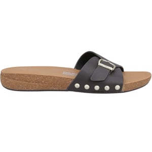 Fit Flop Womens/Ladies Leather Buckle Detail Sliders (Chocolate Brown)