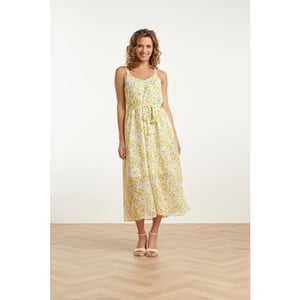 Smashed Lemon 25011 midi strappy jurk met citroenprint |