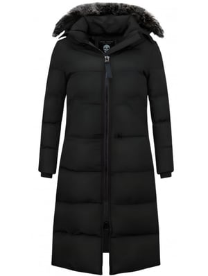 Matogla Extra lange winterjas met kunst bontkraag