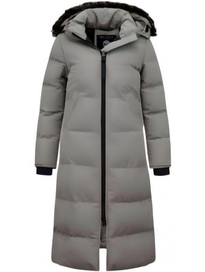 Matogla Extra lange winterjas met nep bontkraag