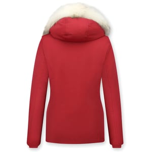Matogla Winterjas rood bontkraag