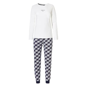 By Louise Essential dames pyjama set lang katoen geruit dream on