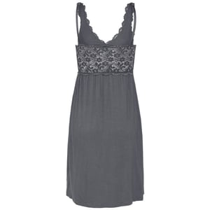 By Louise Slipdress dames nachthemd met kant donker