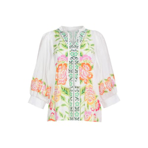 Smashed Lemon 24063 zomer top met levendige bloemenpatroon |