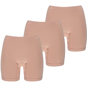 Apollo Seamless dames short bamboe onderbroek met pijpjes naadloos huidskleur 3-pack