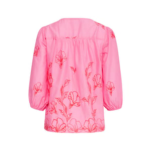 Smashed Lemon 25262 top met bloemenborduurselsv-hals |