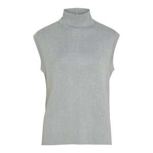 Vila Vixandra highneck sl glitter knit zilverkleurig