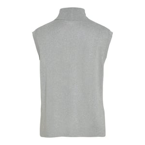 Vila Vixandra highneck sl glitter knit zilverkleurig
