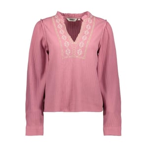 Only Onlemma ls detail v-neck top wvn cs fuchsia