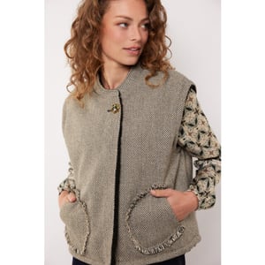 G-Maxx Kamala gilet##3; 001757 blackoli dessin