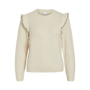 Vila Vinanzy ls o-neck flounce beige