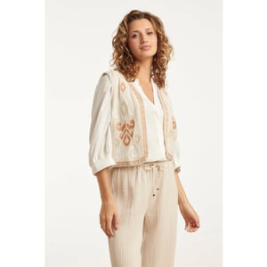Smashed Lemon 25190 katoenen gilet met aztec borduursels |