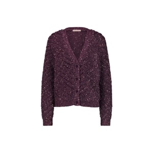 Studio Anneloes Iris chunky glitter cardigan aubergine