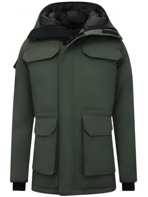 Beluomo Halflange winterjas met capuchon