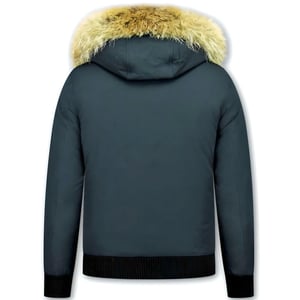 Enos Korte winterjas met bontkraag