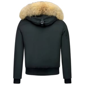 Enos Korte winterjas met bontkraag