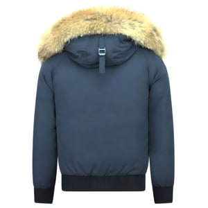 Enos Korte winterjas met bontkraag