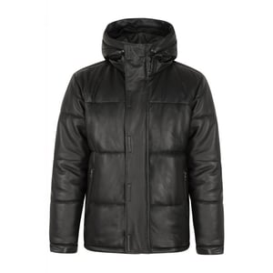 Cycas D'or Polaris leren puffer jas lange leren parka -