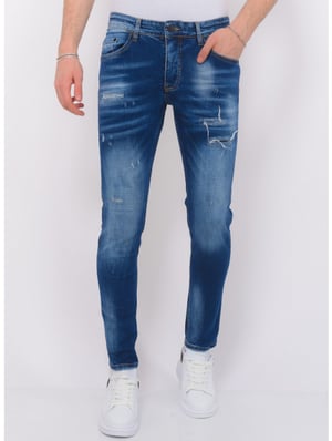 Local Fanatic Blue ripped jeans slim fit