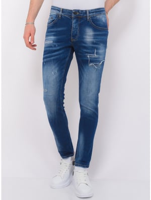 Local Fanatic Blue ripped jeans slim fit