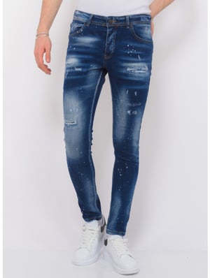 Local Fanatic Designer jeans h paint splatter slim fit