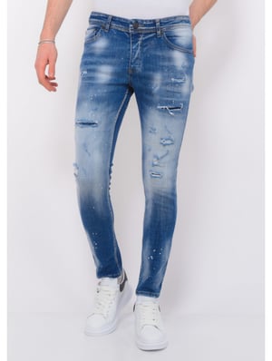 Local Fanatic Ripped stonewashed jeans slim fit