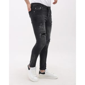 Mario Morato Spijkerbroek slim fit jeans met verfspatten mm