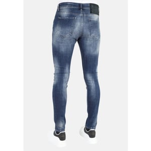 Mario Morato Stonewashed slim fit spijkerbroek met scheuren mm121