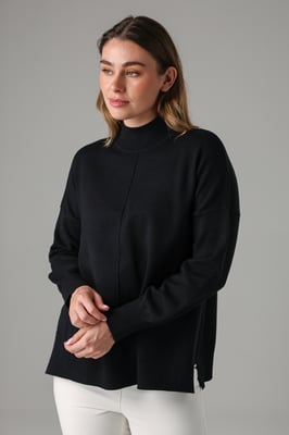 Black High Neck Cosy Long Sleeve Jumper