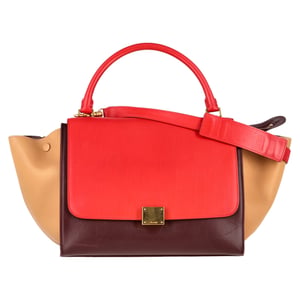 Celine Medium Tri-Color Trapeze Bag in Multicolor Calfskin Leather