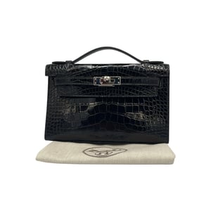 Hermès Kelly Mini Pochette 22 Zwart Niloticus Krokodil
