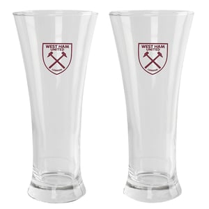 West Ham United FC Twin Pack Peroni Glass