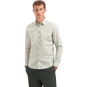 No Excess Shirt stretch allover printed dark green