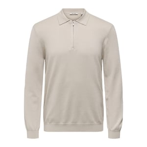Only & Sons Onswyler life reg half zip polo beige