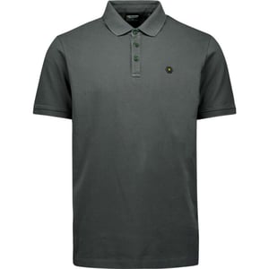 No Excess Polo pique garment dyed dark steel