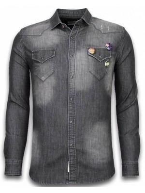 Bread & Buttons Denim shirt spijker slim fit
